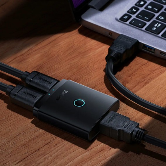 Переходник Baseus Hub AirJoy Series 2-in-1 Bidirectional HDMI Switch (B01331105111-0) Cluster Black