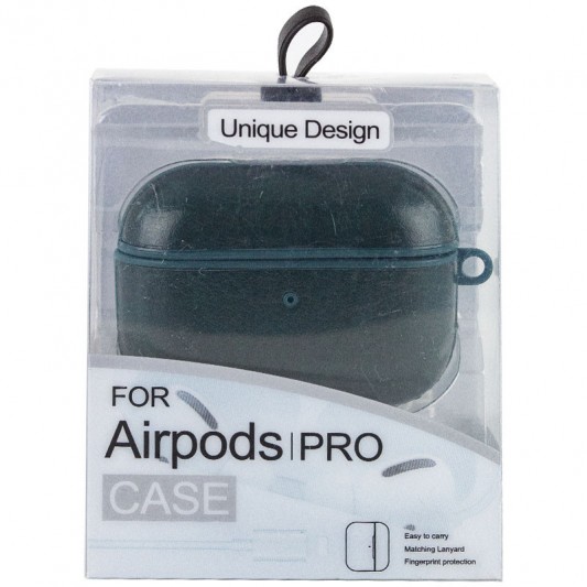 Кожаный футляр Leather series для наушников AirPods Pro Зеленый - изображение 4