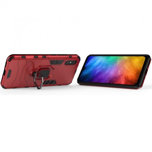 Ударостійкий чохол Transformer Ring for Magnet для Xiaomi Redmi 9A Червоний / Dante Red - зображення 2 