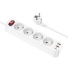 Удлинитель Hoco NS1 Aura PD20W (2USB/1Type-C/4xSocket) White