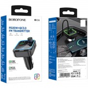 АЗУ FM модулятор Borofone BC53 Highway PD20W+QC3.0 (2USB-A/1C) Black