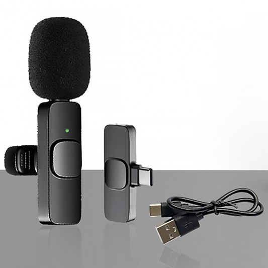 Микрофон петличный для телефона K9 Bluetooth 2in1 USB-C Black - изображение 1