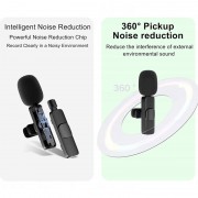 Микрофон петличный для телефона K9 Bluetooth 2in1 USB-C Black