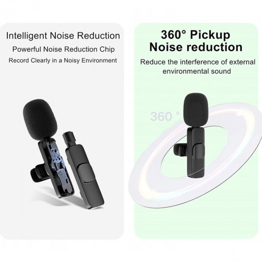 Микрофон петличный для телефона K9 Bluetooth 2in1 USB-C Black - изображение 3