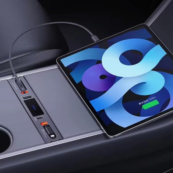 Переходник HUB Usams US-SJ649 60W Car Central Control Charging HUB For Tesla (3/Y) Tarnish