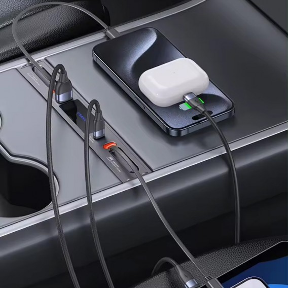 Переходник HUB Usams US-SJ649 60W Car Central Control Charging HUB For Tesla (3/Y) Tarnish