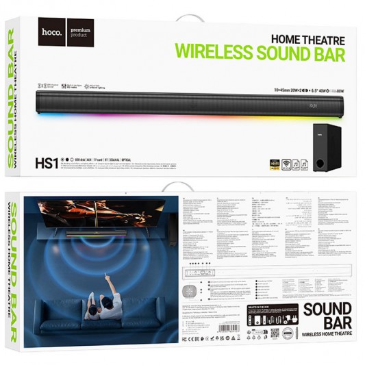 Bluetooth колонка Hoco HS1 Prestige home theater speaker Black - зображення 5 