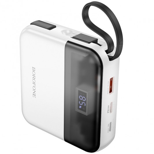 Портативное ЗУ Power Bank BOROFONE BJ64 Distinct 22.5W+PD20W with cable 10000 mAh White - изображение 1