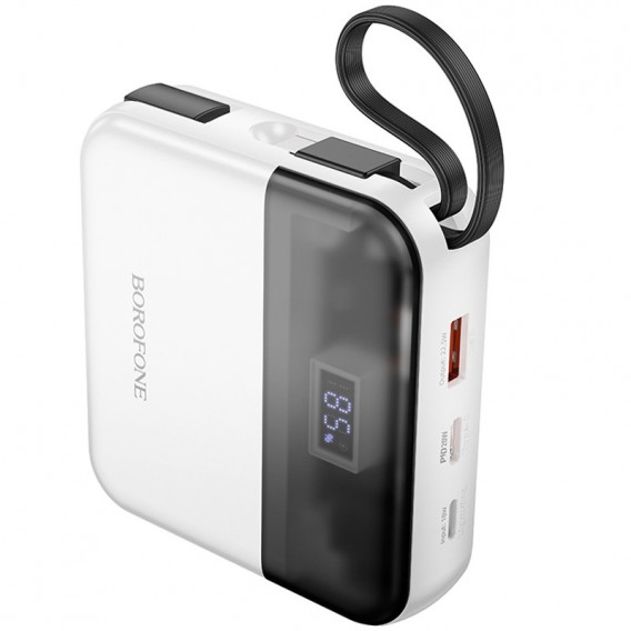 Портативний ЗП Power Bank BOROFONE BJ64 Distinct 22.5W+PD20W with cable 10000 mAh White