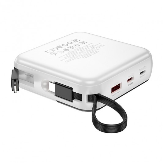 Портативное ЗУ Power Bank BOROFONE BJ64 Distinct 22.5W+PD20W with cable 10000 mAh White - изображение 2