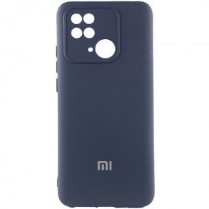 Чохол Silicone Cover Lakshmi Full Camera (AAA) with Logo для Xiaomi Redmi 10C Темно-синій / Midnight blue