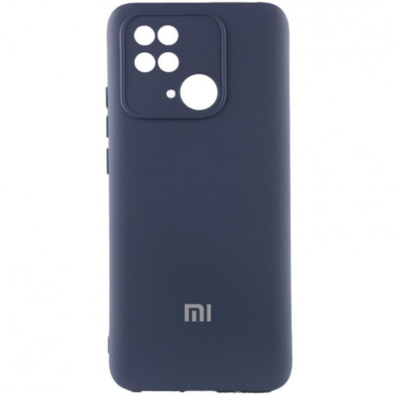 Чохол Silicone Cover Lakshmi Full Camera (AAA) with Logo для Xiaomi Redmi 10C Темно-синій / Midnight blue