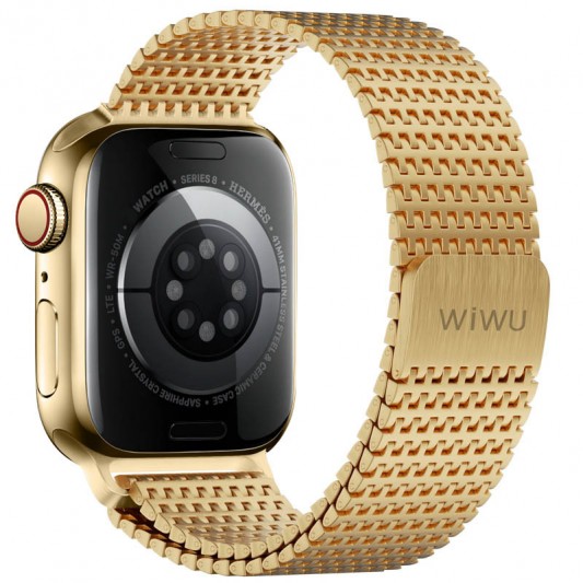 Ремешок WiWU Stainless steel для Apple Watch 38/40/41/42mm(ser.10) Gold - изображение 1
