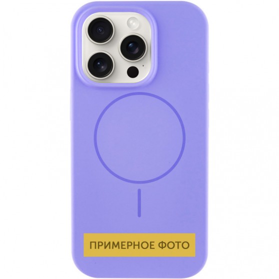 Чехол Silicone Case Full Protective (AA) NO LOGO with MagSafe для Apple iPhone 16 Plus (6.7") Сиреневый / Lilac