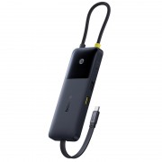 Перехідник HUB Baseus OS Dual Fast Charging 6in1 (Type-C to HDMI4K@60Hz+2xUSB-A+3xUSB-C) (B0007090) Cosmic Black