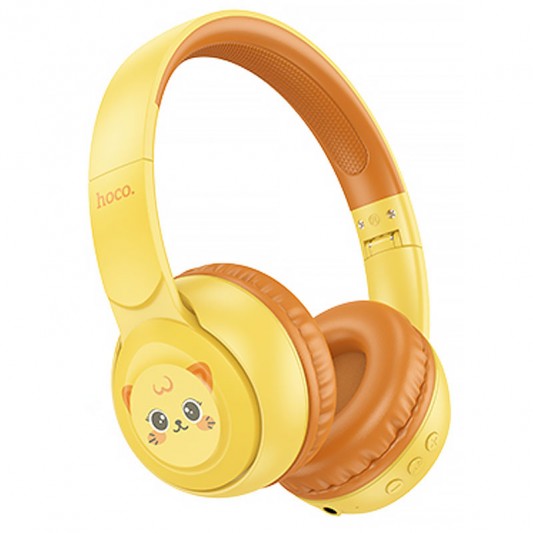 Накладные беспроводные наушники Hoco W60 Rhyme for children Sun yellow - изображение 1