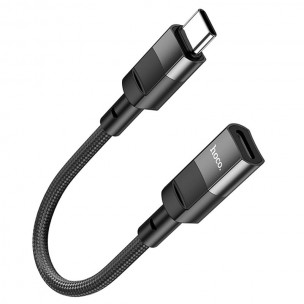 Переходник Hoco U107 Type-C male to Lightning female (0.1m) Black Переходник Hoco U107 Type-C male to Lightning female (0.1m) Black