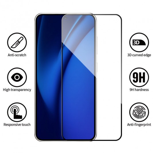 Захисне 2.5D скло Blueo Full Cover HD для Samsung Galaxy S25 / S24 Чорний - зображення 4 