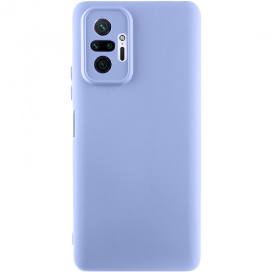 Чехол TPU GETMAN Liquid Silk Full Camera для Xiaomi Redmi Note 10 Pro / 10 Pro Max Сиреневый / Light purple