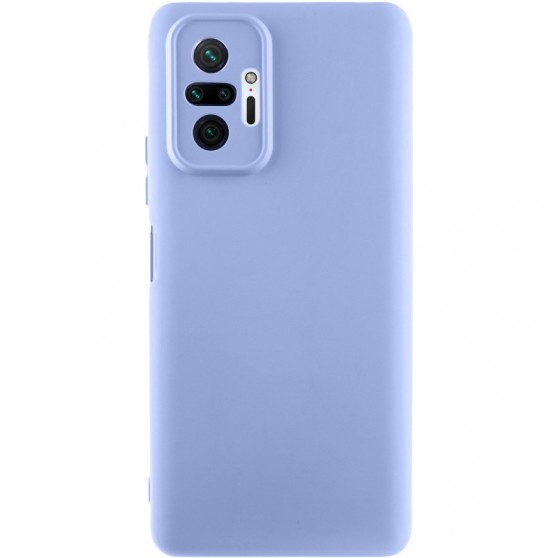 Чехол TPU GETMAN Liquid Silk Full Camera для Xiaomi Redmi Note 10 Pro / 10 Pro Max Сиреневый / Light purple