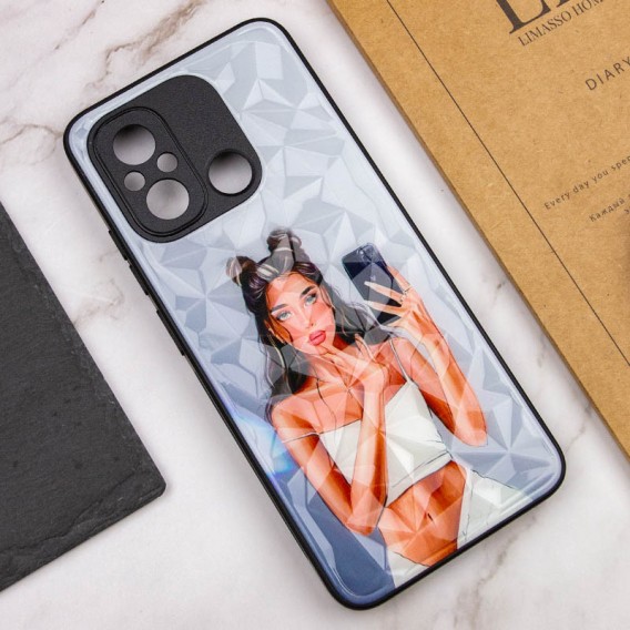 TPU+PC Чохол Prisma Ladies для Xiaomi Redmi 12C / Poco C55 Black/White