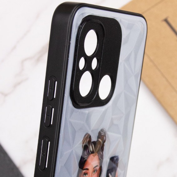 TPU+PC Чохол Prisma Ladies для Xiaomi Redmi 12C / Poco C55 Black/White