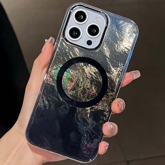 Чехол TPU Shiny Mountain (MagFit) для Apple iPhone 16 Pro Max (6.9 дюйма) - блестящий защитный аксессуар, обеспечивающий надежную фиксацию и совместимость с MagSafe. Изготовлен из качественного TPU материала, прозрачный с эффектом мерцания, элегантный дизайн с изображением гор. Идеально облегает устройство, защищая его от царапин и ударов.