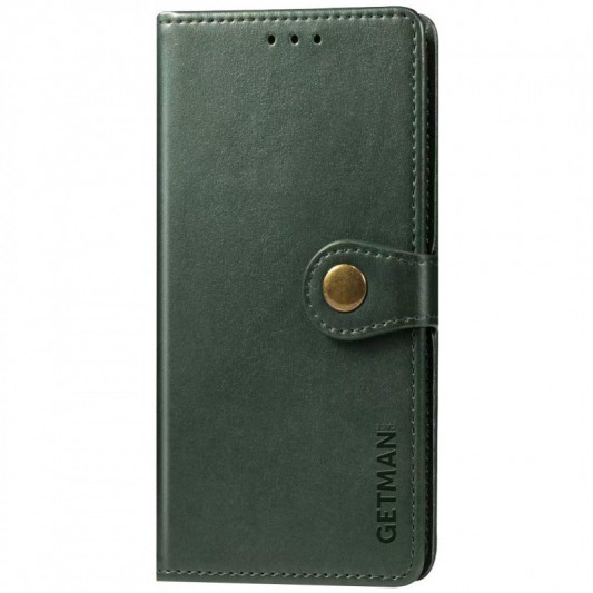 Шкіряний чохол-книжка GETMAN Gallant (PU) для Xiaomi Redmi 10C Зелений