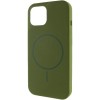 Чохол Silicone Case Full Protective (AA) NO LOGO with MagSafe для Apple iPhone 11 (6.1") Зелений / Dark Olive