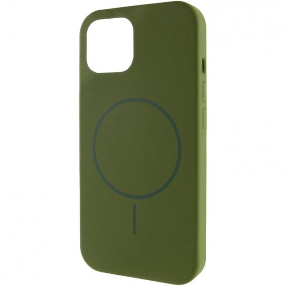 Чохол Silicone Case Full Protective (AA) NO LOGO with MagSafe для Apple iPhone 11 (6.1") Зелений / Dark Olive