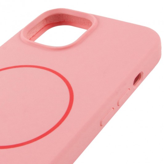 Чохол Silicone Case Full Protective (AA) NO LOGO with MagSafe для Apple iPhone 11 (6.1") Рожевий / Light pink - зображення 3 