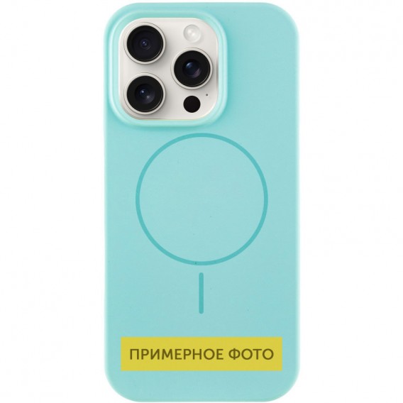 Чохол Silicone Case Full Protective (AA) NO LOGO with MagSafe для Apple iPhone 13 (6.1") Бірюзовий / Light Turquoise
