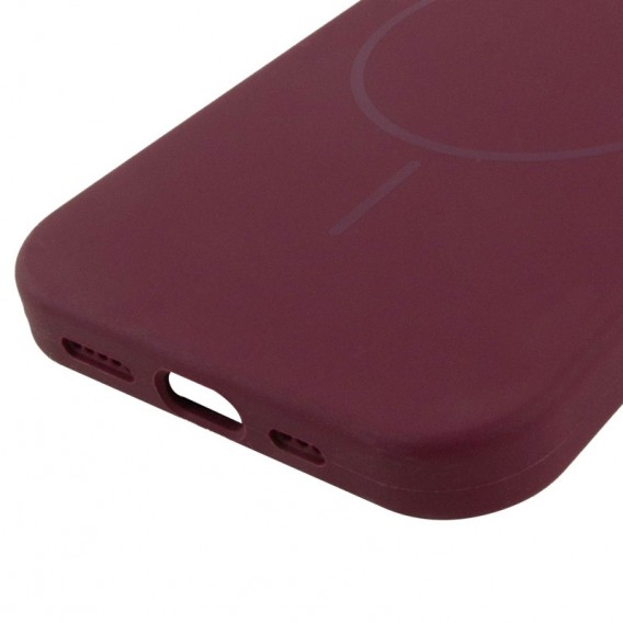 Чохол Silicone Case Full Protective (AA) NO LOGO with MagSafe для Apple iPhone 13 (6.1") Бордовий / Plum