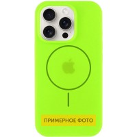 Чохол Silicone Case Full Protective (AA) NO LOGO with MagSafe для Apple iPhone 13 (6.1") Салатовий / Neon green