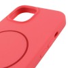 Чохол Silicone Case Full Protective (AA) NO LOGO with MagSafe для Apple iPhone 15 (6.1") Кавуновий / Watermelon red