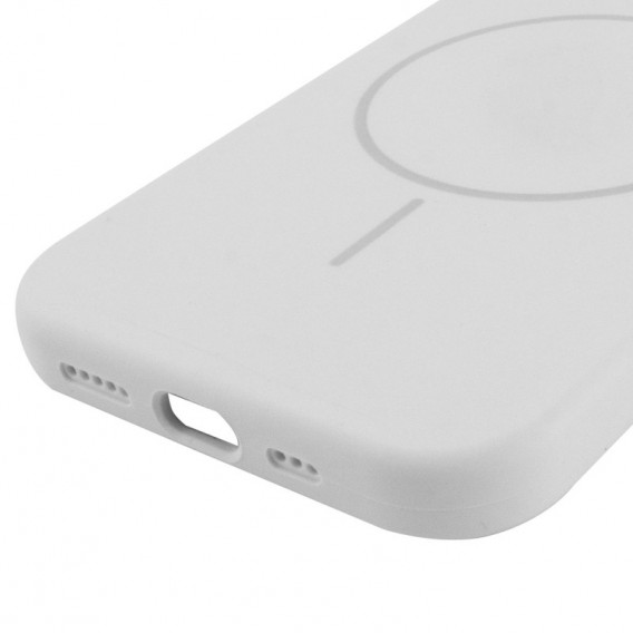Чохол Silicone Case Full Protective (AA) NO LOGO with MagSafe для Apple iPhone 15 (6.1") Білий / White