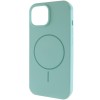 Чохол Silicone Case Full Protective (AA) NO LOGO with MagSafe для Apple iPhone 15 (6.1") Бірюзовий / Light Turquoise