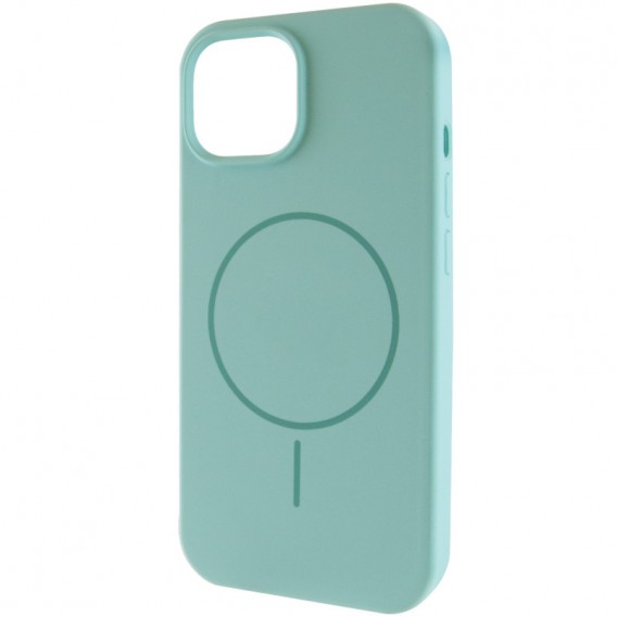 Чохол Silicone Case Full Protective (AA) NO LOGO with MagSafe для Apple iPhone 15 (6.1") Бірюзовий / Light Turquoise