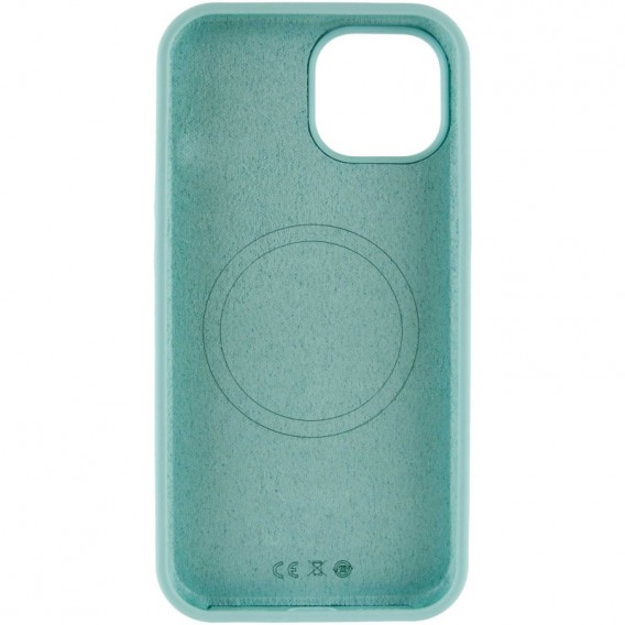 Чохол Silicone Case Full Protective (AA) NO LOGO with MagSafe для Apple iPhone 15 (6.1") Бірюзовий / Light Turquoise