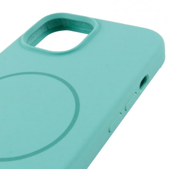 Чохол Silicone Case Full Protective (AA) NO LOGO with MagSafe для Apple iPhone 15 (6.1") Бірюзовий / Marine Green