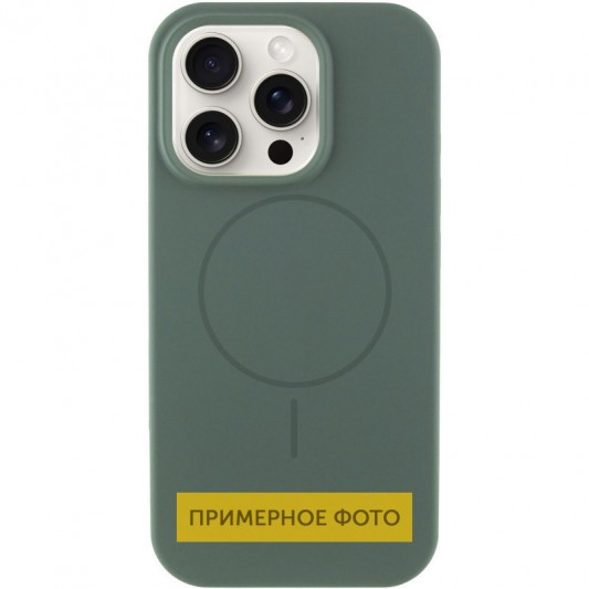 Чохол Silicone Case Full Protective (AA) NO LOGO with MagSafe для Apple iPhone 15 (6.1") Зелений / Pine green