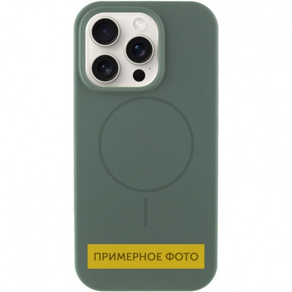 Чохол Silicone Case Full Protective (AA) NO LOGO with MagSafe для Apple iPhone 16 (6.1") Зелений / Pine green