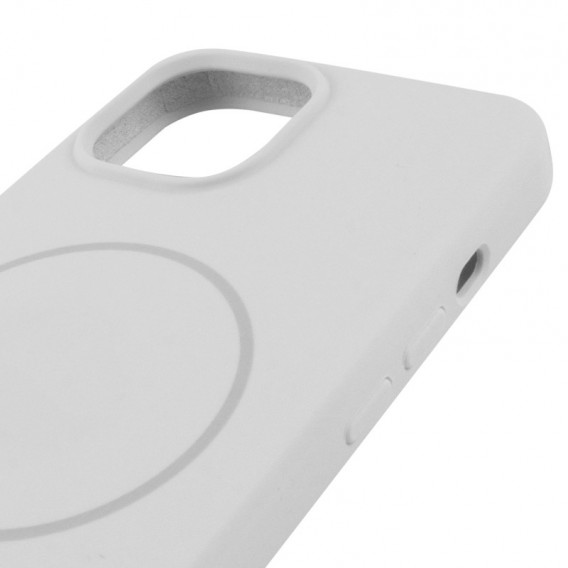 Чохол Silicone Case Full Protective (AA) NO LOGO with MagSafe для Apple iPhone 14 (6.1") Білий / White - зображення 3 
