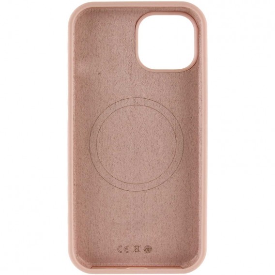 Чохол Silicone Case Full Protective (AA) NO LOGO with MagSafe для Apple iPhone 14 (6.1") Рожевий / Pink Sand