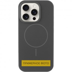 Чохол Silicone Case Full Protective (AA) NO LOGO with MagSafe для Apple iPhone 14 (6.1") Сірий / Dark Gray