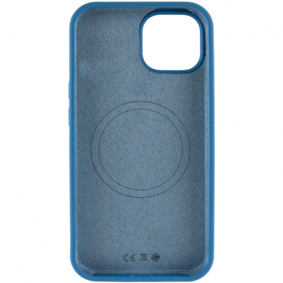Чохол Silicone Case Full Protective (AA) NO LOGO with MagSafe для Apple iPhone 14 (6.1") Синій / Denim Blue - зображення 2 