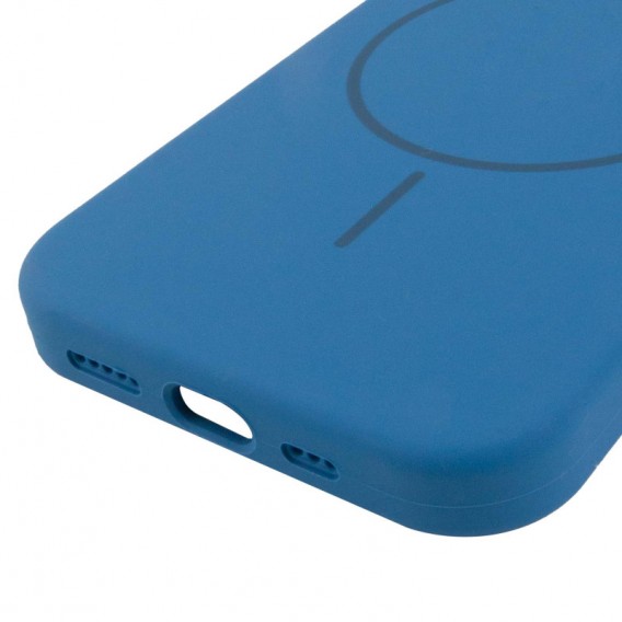 Чохол Silicone Case Full Protective (AA) NO LOGO with MagSafe для Apple iPhone 14 (6.1") Синій / Denim Blue - зображення 4 