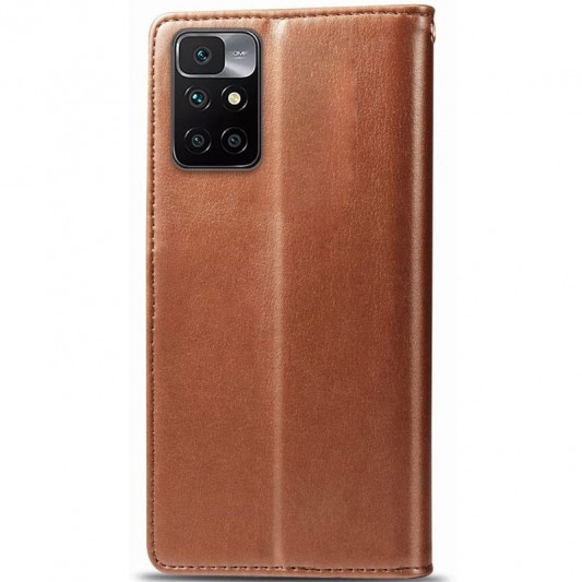 Шкіряний чохол-книжка GETMAN Gallant (PU) для Xiaomi Redmi 10 Коричневий - зображення 1 