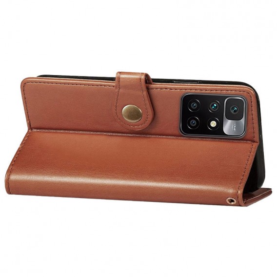 Шкіряний чохол-книжка GETMAN Gallant (PU) для Xiaomi Redmi 10 Коричневий