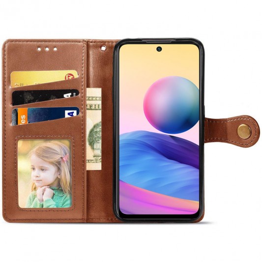 Шкіряний чохол-книжка GETMAN Gallant (PU) для Xiaomi Redmi 10 Коричневий - зображення 3 